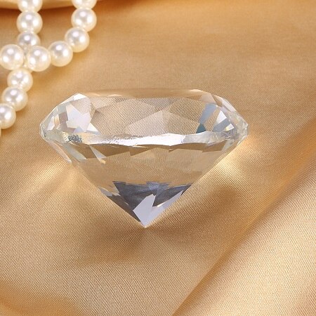 1pcs/2pcs Transparent Pink Diamond Nail Art Display 60mm Glass Crystal Hand Model Shoot Ornament DIY Salon Manicure Accessories: White