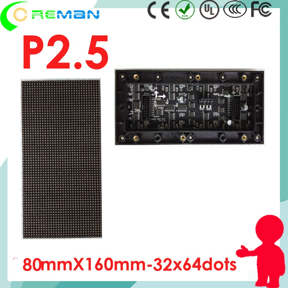 p2.5 led matrix module high brightness full color rgb diy led sign components module