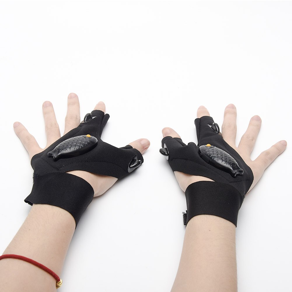 Men Women Car Repair Portable LED Flashlight Glove Fishing Camping Battery Powered Mechanics Hands Free Stretch Universal