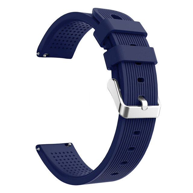 Vervangende siliconen horlogeband voor de active 2 , samsung galaxy watch active 2 , gear 40mm 44mm 42mm , gear  s2 sport 20mm horlogeband.: Middernachtblauw