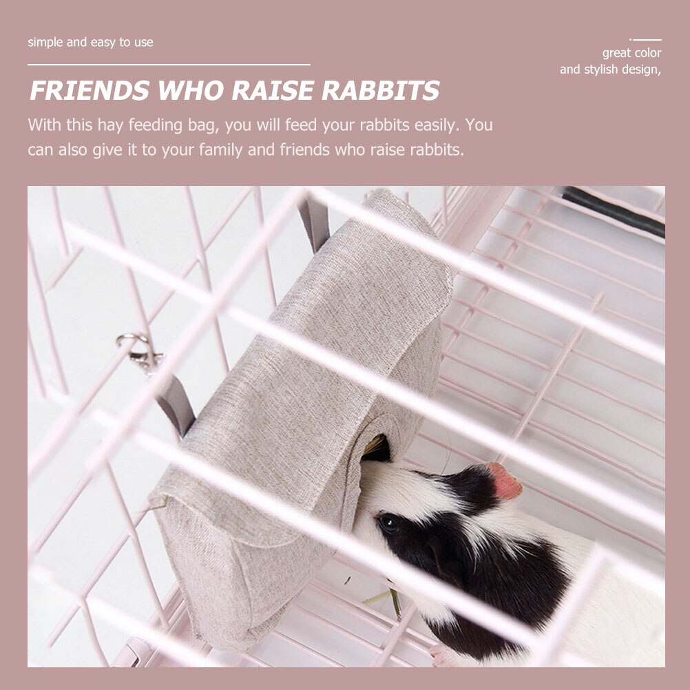 2Pcs Cage Hanging Hay Feeder Hay Storage Cloth Pouch Chinchilla Feeding Bag