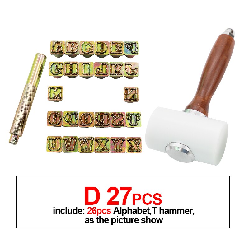 Alphabet Digitale Leder Stanzen Carving Messer Druck schlagen Werkzeuge Englisch Buchstaben Metall Leder Stempel einstellen Leder Werkzeuge: D