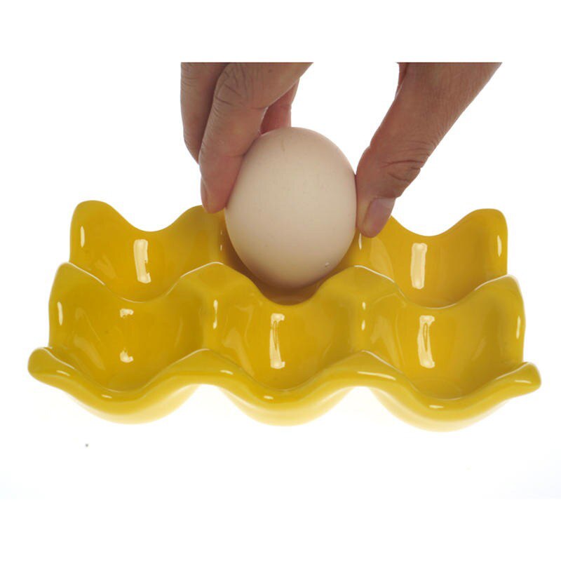 6 grille en céramique support à oeufs antidérapant antichoc oeufs plateau prévenir l'impact pause cuisine étagère de rangement réfrigérateur bac à légumes stockage