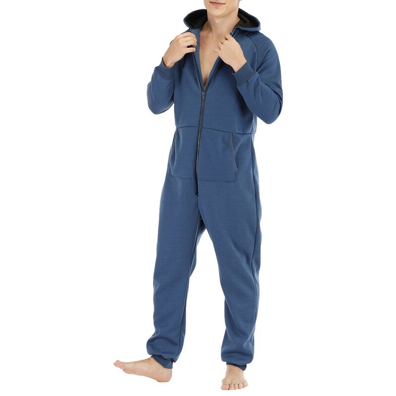 hiver hommes pyjamas combinaison polaire à – Grandado
