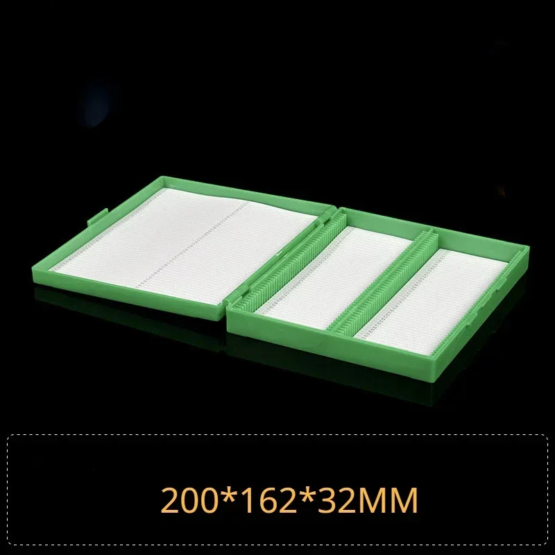 Microscope Slide Box Biological Pathology Slides Bio Slice Slots Storage Box Rectangular Microscope Glass Specimen Holder: Blue