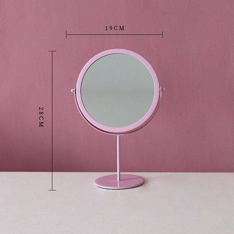 Runde machen-hoch Spiegel Stehend Tisch Kosmetik Spiegel Kommode Dekorative Jahrgang Spiegel für Schlafzimmer Dekoration: A Rosa
