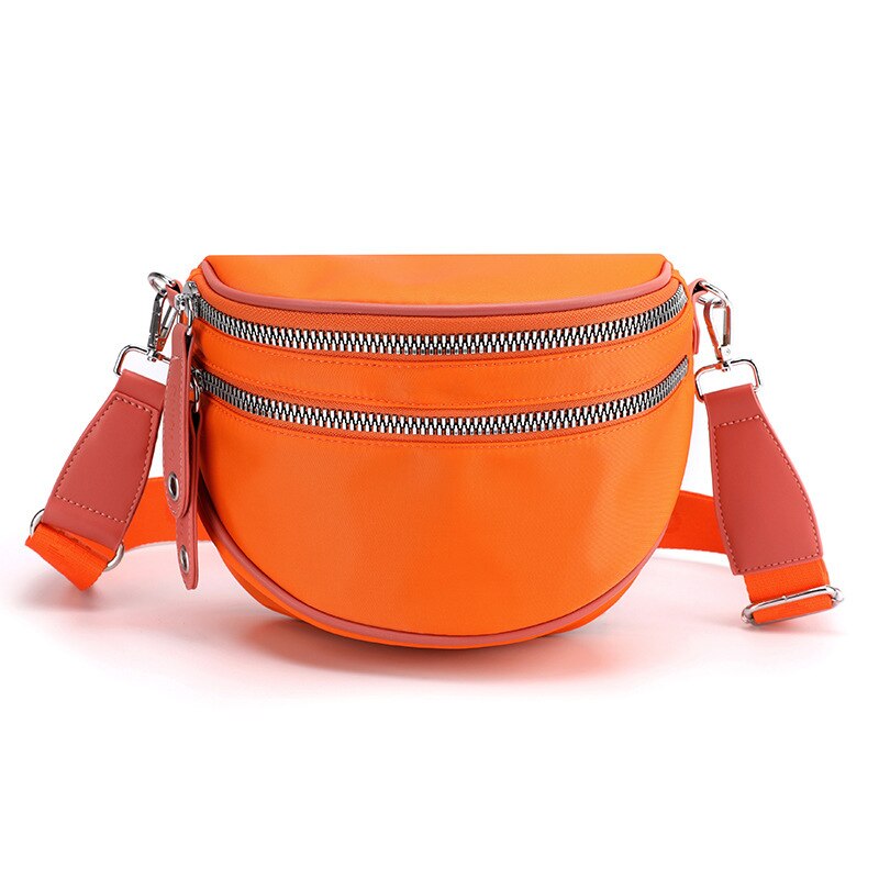 Beibaobao 2022 Nylon Brede Band Crossbody Tas Zachte Waterdichte Schoudertas Voor Vrouwen Zadel Portemonnee En Handtas: orange