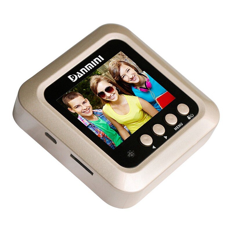 Danmini-pantalla Digital de seguridad para puerta, visor de mirilla a Color de 2,4 pulgadas, sin molestar, 2 MP, compatible con tarjeta TF Max 32G (dorado)