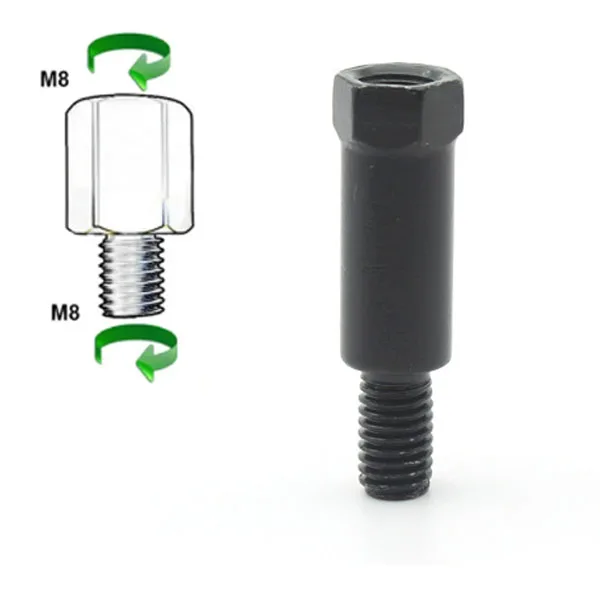 Adaptador de espelho traseiro para motocicleta, extensão mais longa, preto, m8, 8mm, m10, 10mm, anti-horário, direita, esquerda, parafuso de mudança de rosca: Verde exército