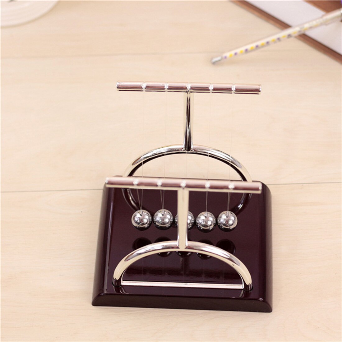 Surwish T Shaped Newton Cradle Balance Ball Science Puzzle Fun Desk Toy Stress Reliever
