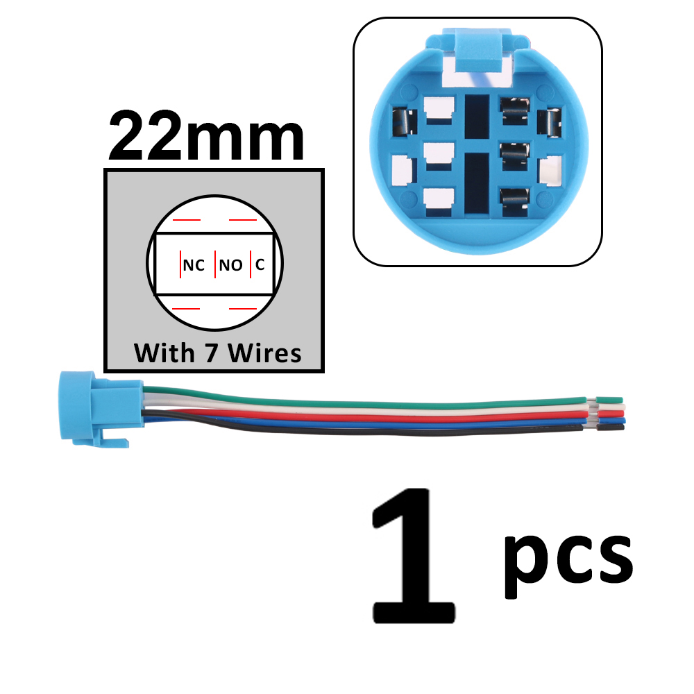 1 Uds. Para enchufe de cable de 16mm, 19mm y 22mm para interruptor de botón de metal, cableado de 2-6 cables, cable de botón de luz de lámpara estable de 14cm: Oro