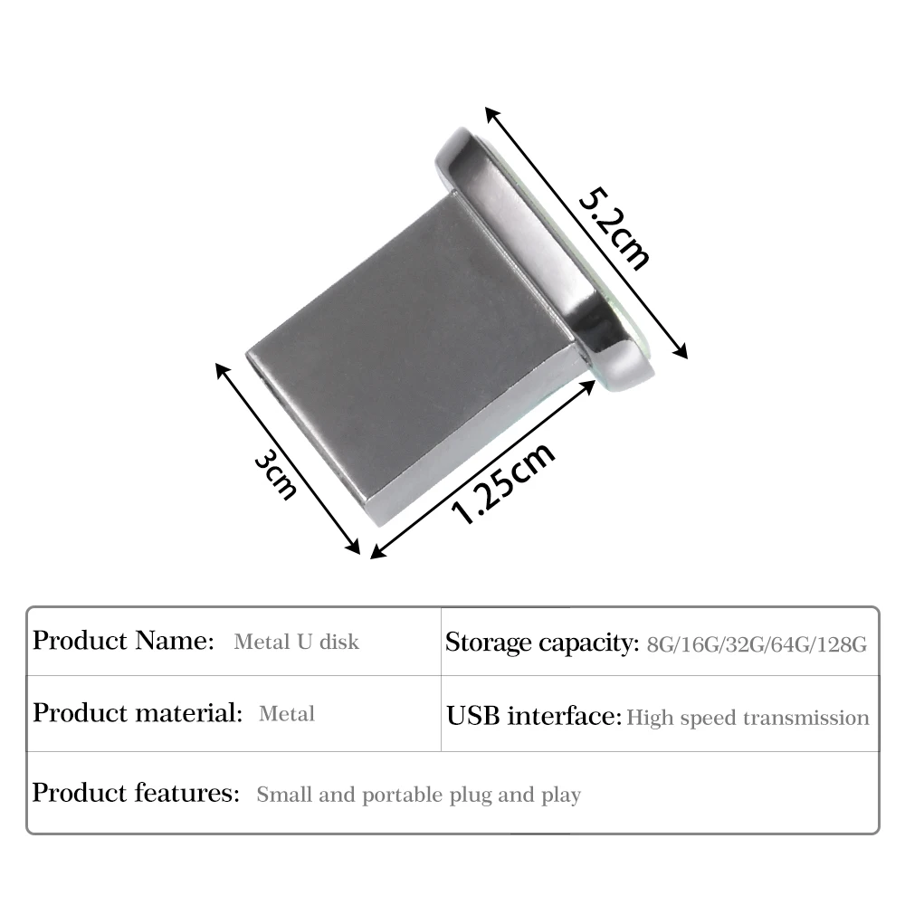 JASTER Super Mini USB Flash Drive 128GB Gratis TYPE-C Adapters Pen Drive 64GB 100% Echte Capaciteit Memory Stick 32GB Relatiegeschenk