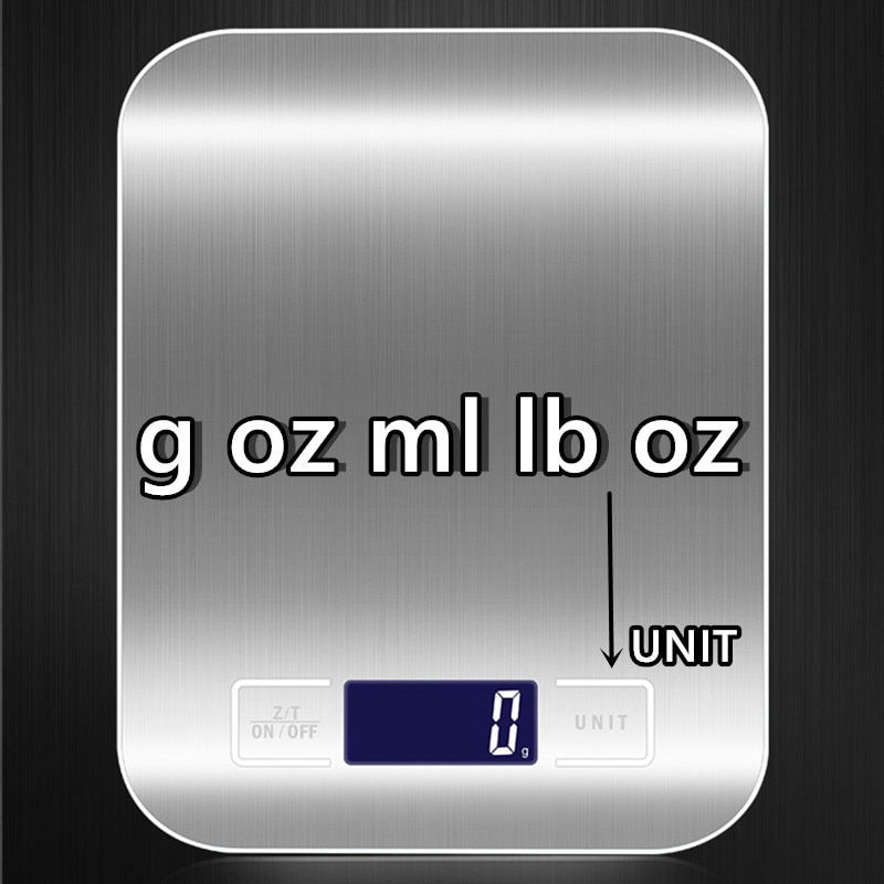 11 LB/5000g Elektronische Keukenweegschaal Rvs Digitale Voedsel Schaal Weegschaal LCD Hoge Precisie Meetinstrumenten