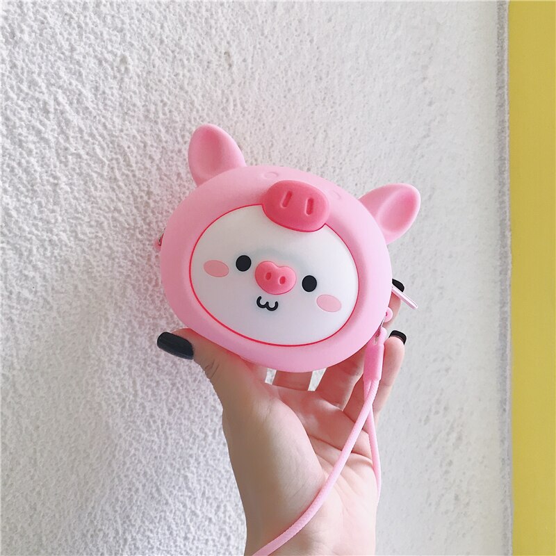 Cartoon Round Purse Cute Mini Female Student Clutch Bag Waterproof Silicone Pendant Coin Bag with Strap Mini Pouch: 42053