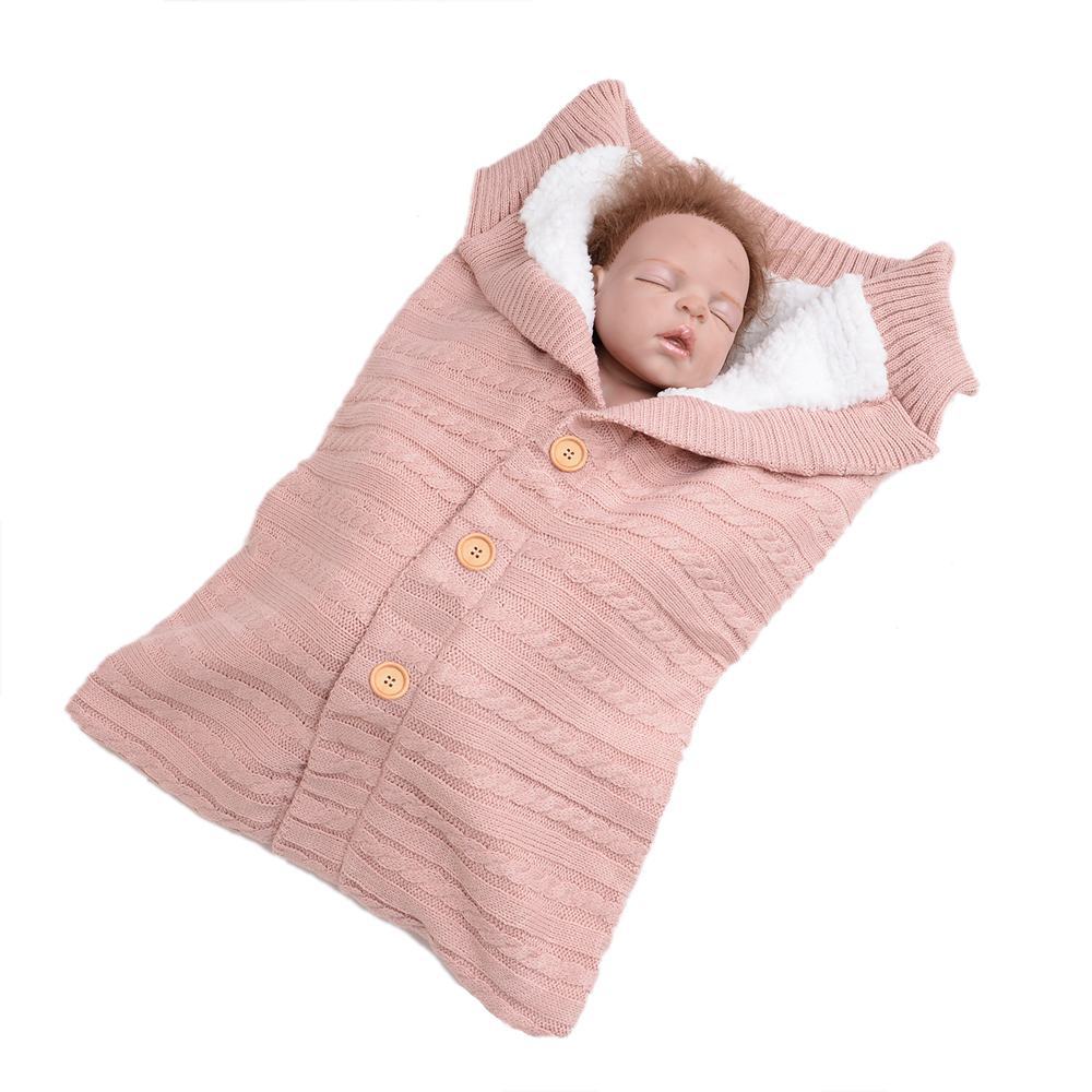 Baby Schlafsack Winter Warme Schlafsäcke Kleinkind Geschmack betroffen wickeln wickeln Kinderwagen wickeln Kleinkind Decke wickeln Schlafsack 0 ~ 12M: Rosa