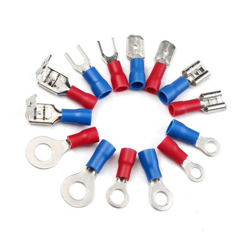 678Pcs Assorted Insulated Spade Cable Lug Crimp Butt Electrical Wire Cold-Pressure Spade Crimp Terminal + Heat Shrink Tube Kit