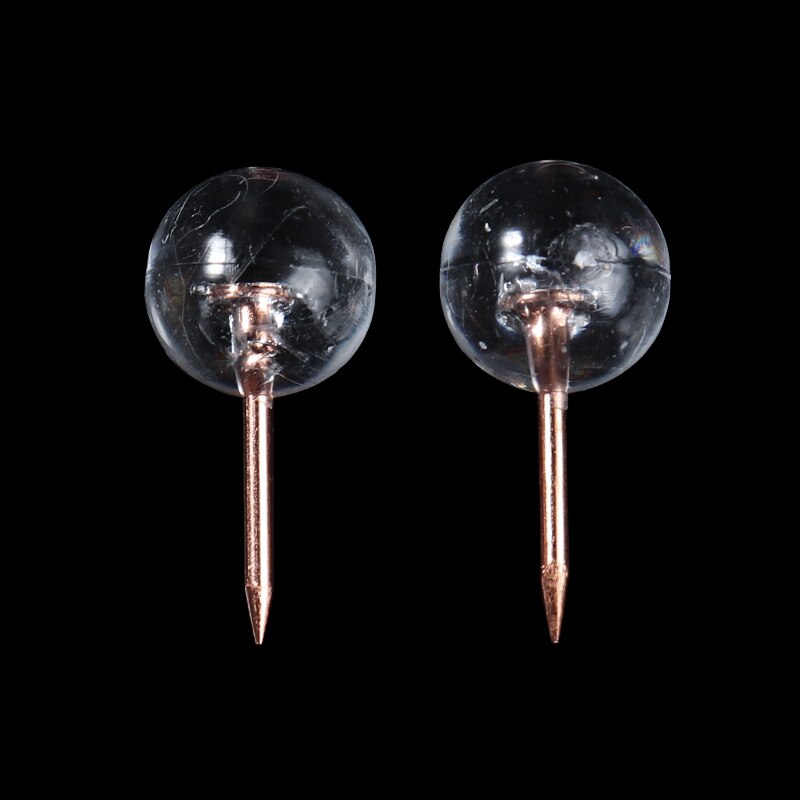 100pcs/set Transparent Rose Gold Push Pins Thumb Thumbtack Board Pins Drawing Photo Wall Studs For Office School Supplies