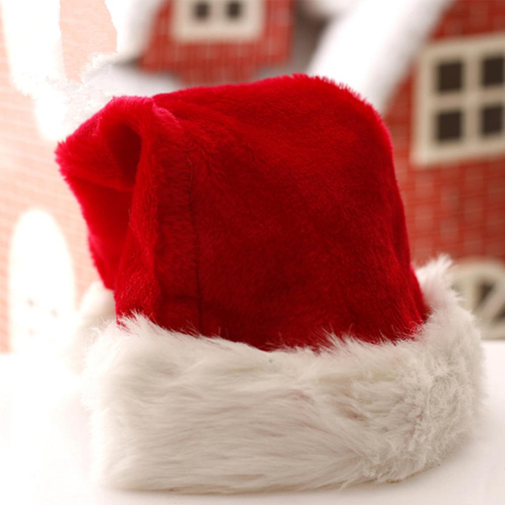 Christmas Cap Thick Ultra Soft Plush Cute Santa Claus Fancy Dress Hat Christmas Hats Warm Winter Christmas Decorations