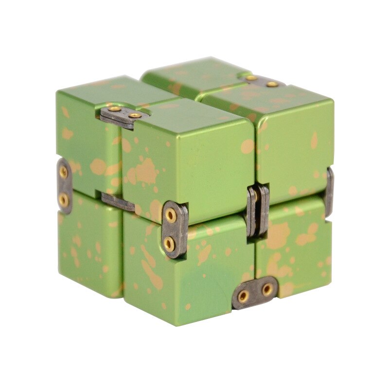 Aluminum Alloy Magical Infinity Cubeb Fidget Toys Infinite Flip Decompression Cubes for Stress Relief: Starry green