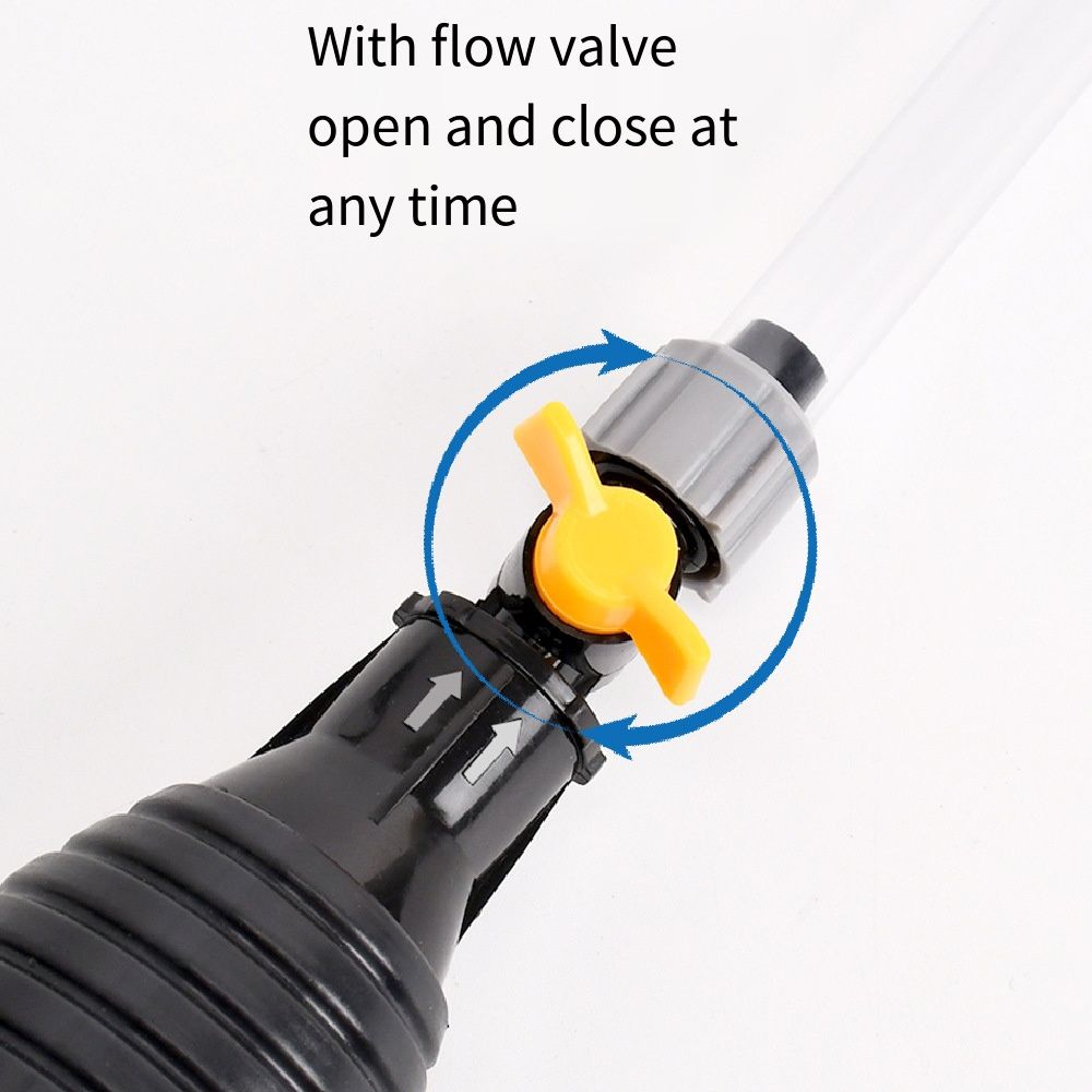 Universal Hand Gas Oil Pump Manual with Flow Valve Portable Hand Gas Pump Safe Oval Gasoline Siphon Hose Pump Oil