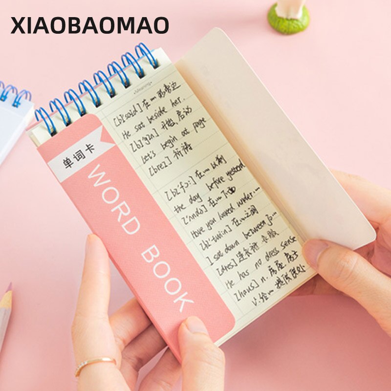 4PC Kawaii Foreign English Words Language Vocabulary Notebook Study Writing Reciting Book Planner Escolar Papelaria Stationery