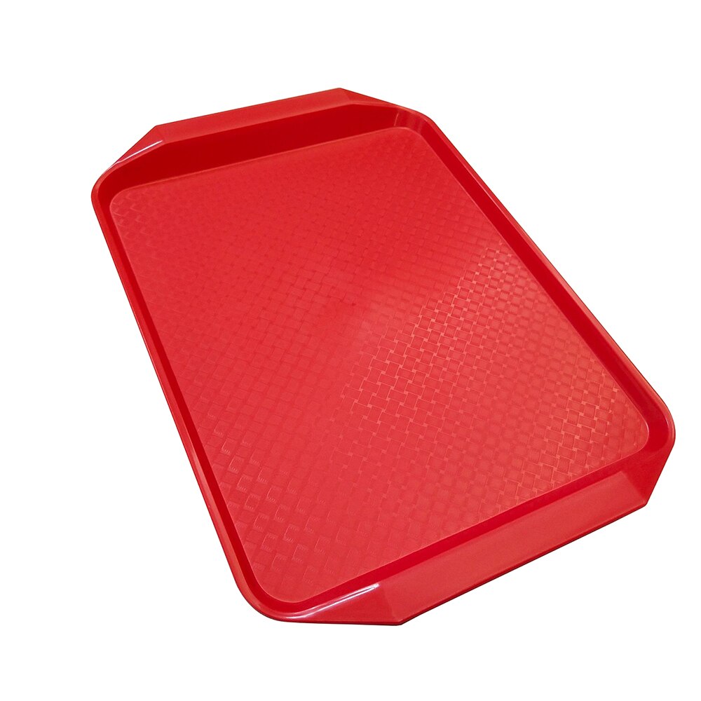 Bandeja de comida 1 Uds., bandeja de cafetería, bandeja de Café estándar, bandeja de servicio de cafetería, superficie Rectangular antideslizante de 17 pulgadas por 12 pulgadas: Orange red 