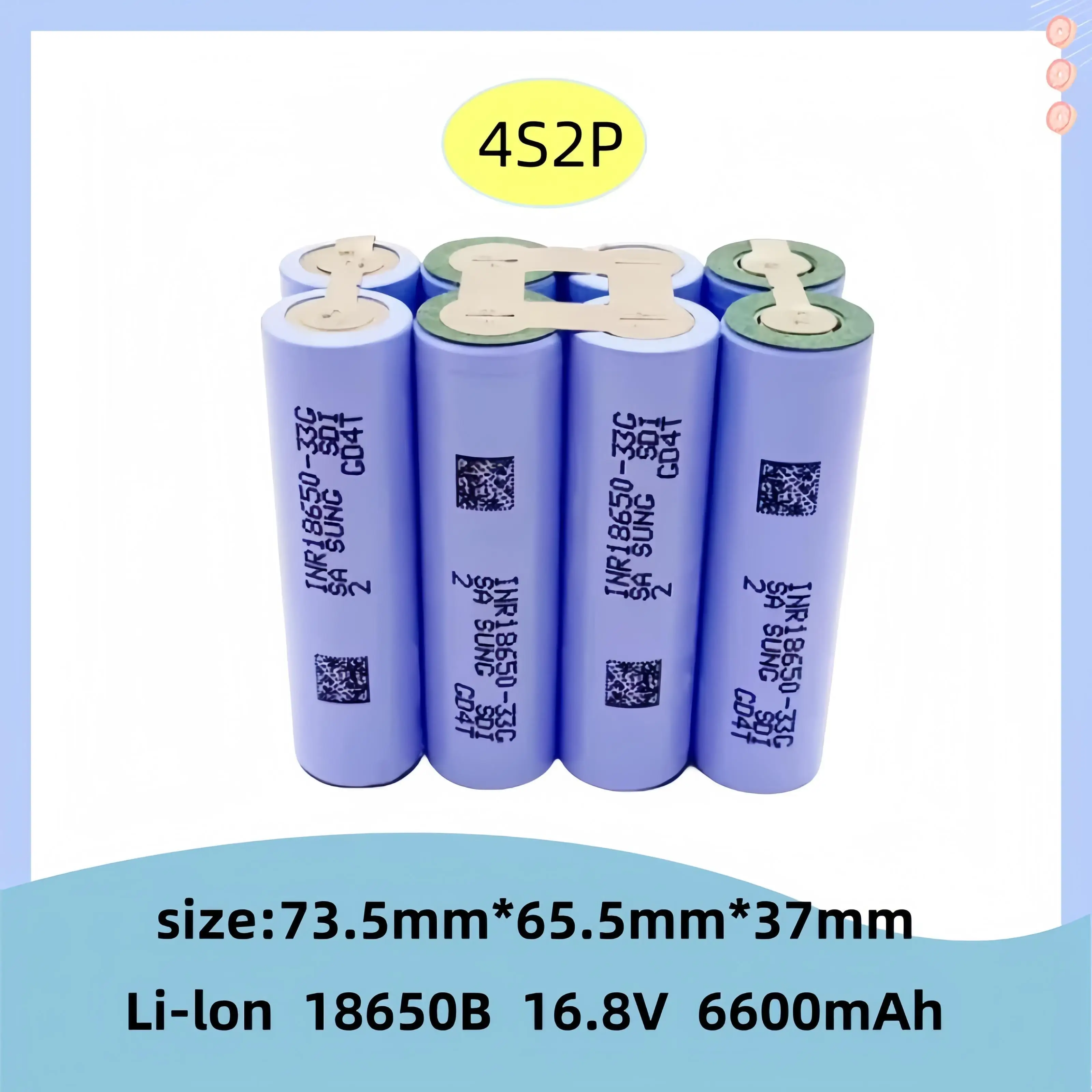 Electric screwdriver rechargeable lithium-ion battery,2s1p 3s1p 3s2p 4s1p 4s2p 5s2p 6S1P18650 33G 12V 16.8V 21V 25.2V 3.7V18650: SKY BLUE