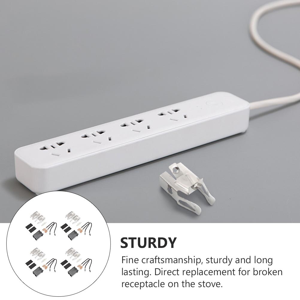 4 Sets Range Burner Receptacle Kit for Oven Surface Burner Receptacle Set
