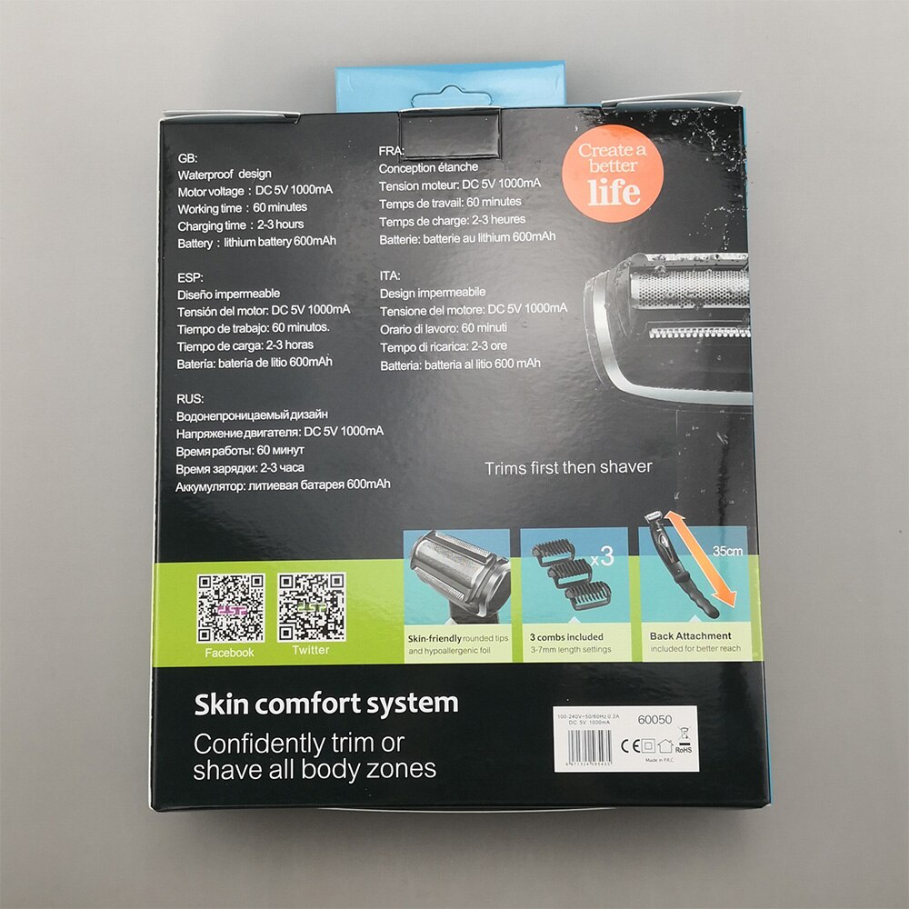 Maszynka robić golenia ciała i pleców męska golarka elektryczna robić włosów bodygroom folia robić twarzy elektryczna maszynka robić golenia trymer robić brody głowa trimer golenie dla mężczyzn