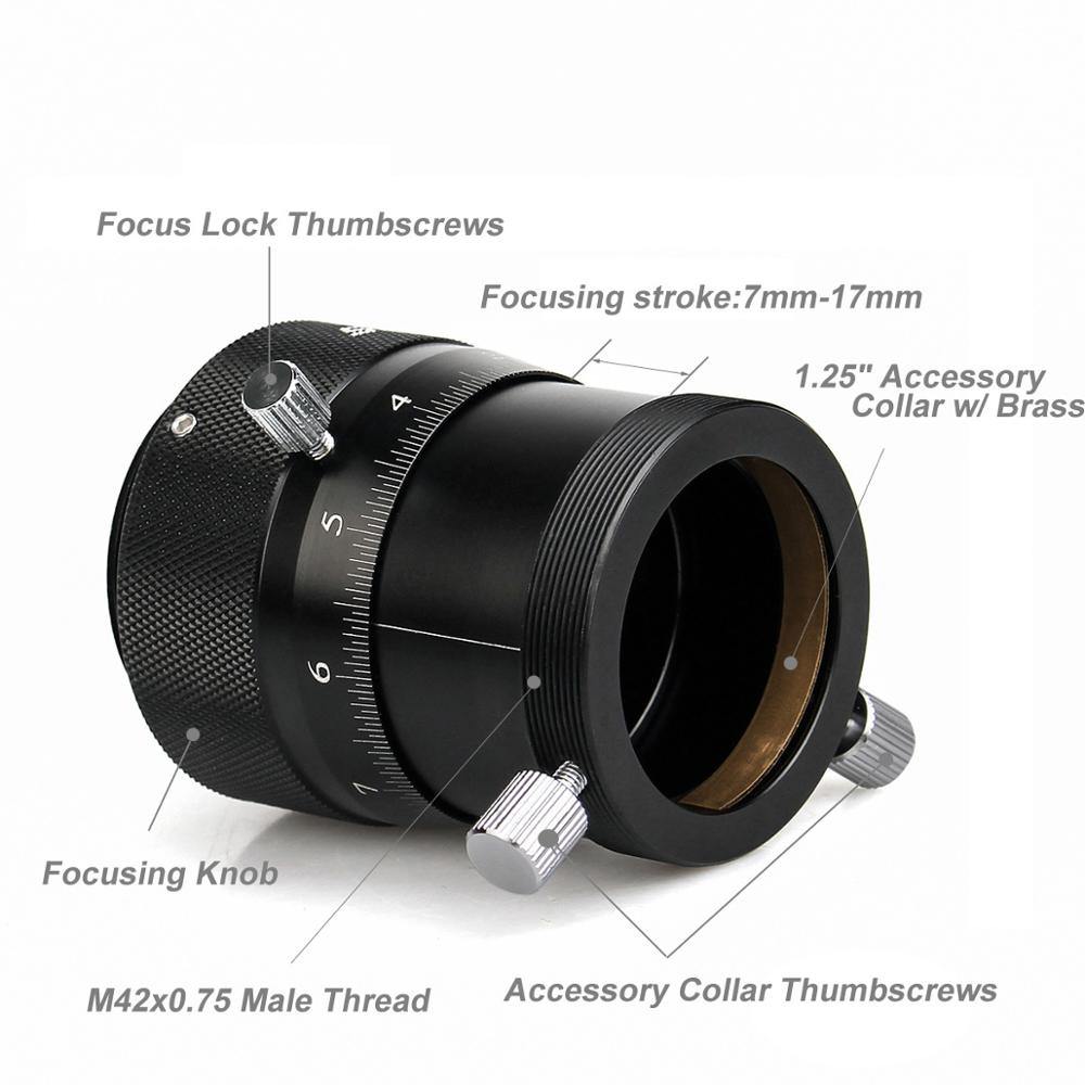SVBONY Doppio Focheggiatore Elicoidale 1.25 "M42 T2 SCT 2in di Alta Precisione per il Telescopio/cercatore e Guidescope w/ottone Anello di Compressione: Package A