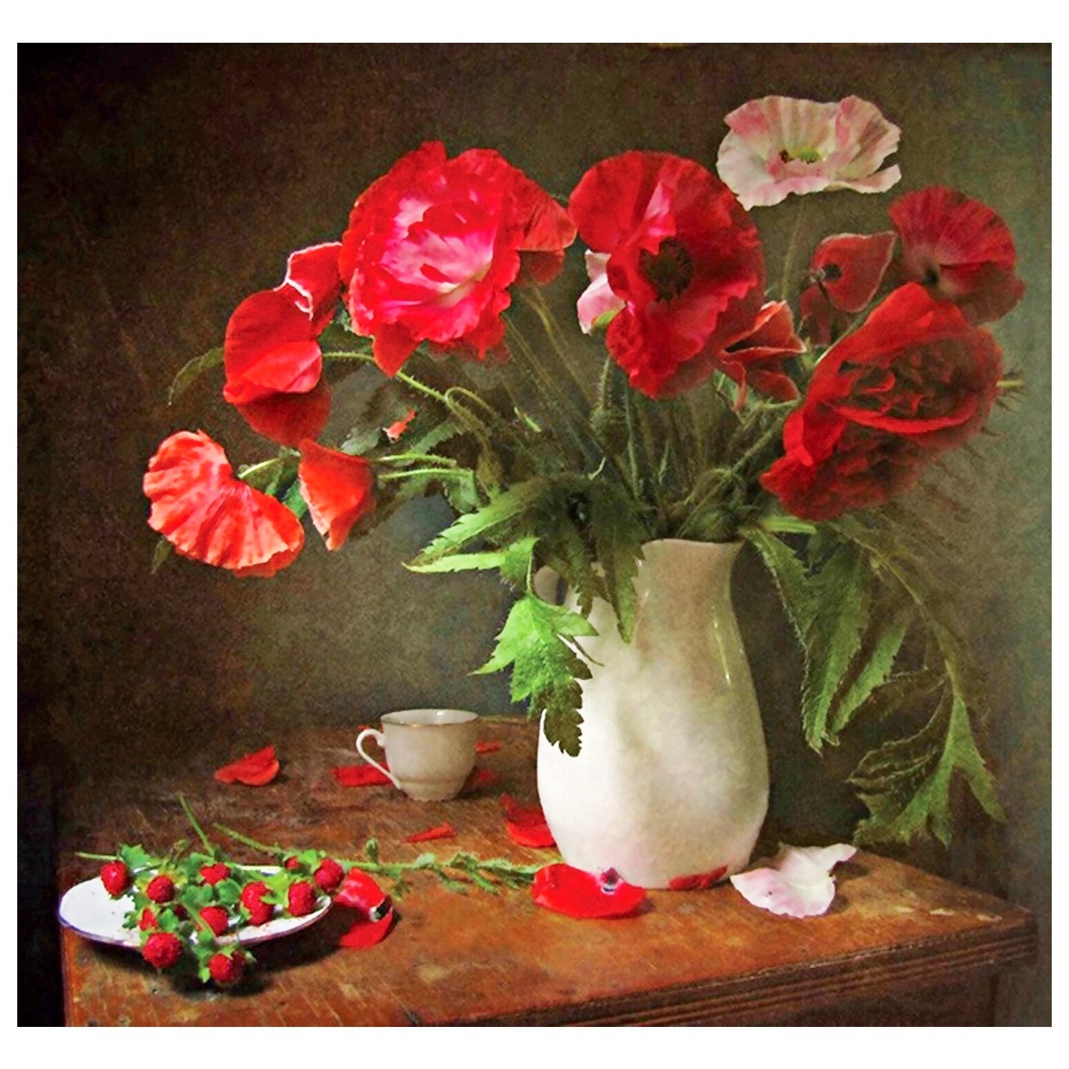 DIY Beaded Embroidery Kits Red Poppies Beadwork Beads 5D Partial Beaded Cross Stitch Needlework Hobby &amp; Crafts