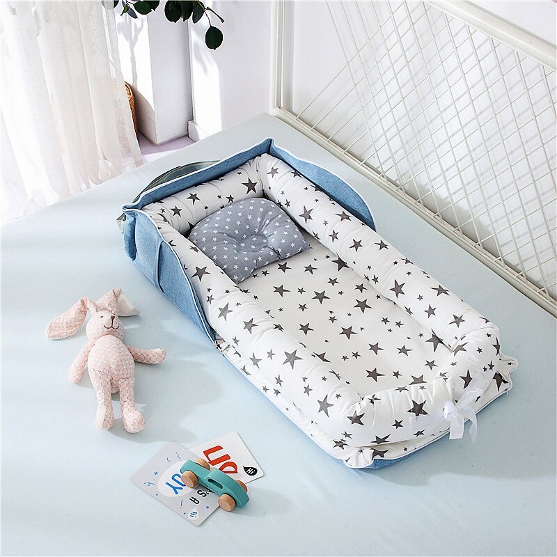 Portable Baby Bed For Boys Girls Travel Bed Infant Cotton Cradle Crib Baby Bassinet Multifunction Foldable Newborn Bed Babynest: A12