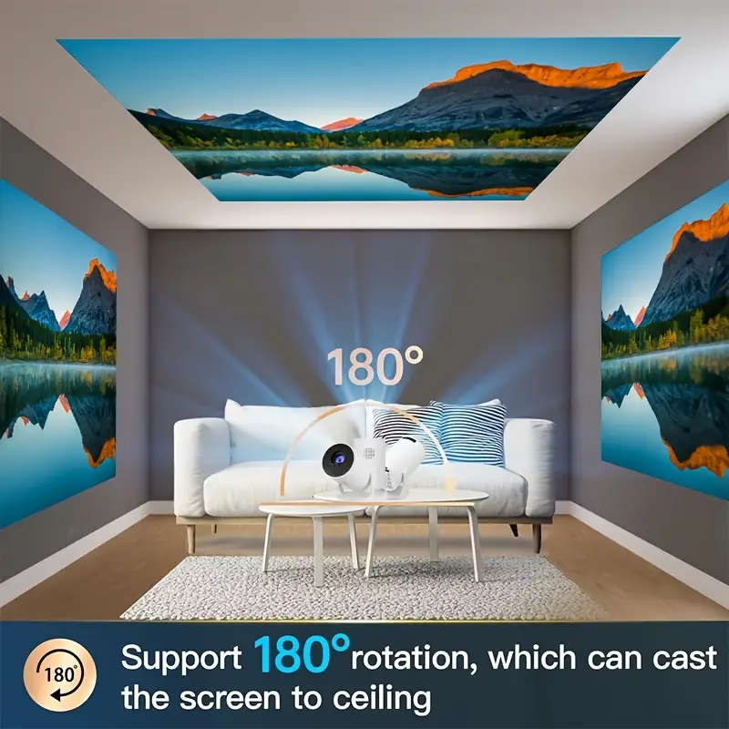 Proiettore intelligente ad alta definizione, compatto e portatile, compatibile con una varietà di dispositivi, adatto per uso home theater/ufficio