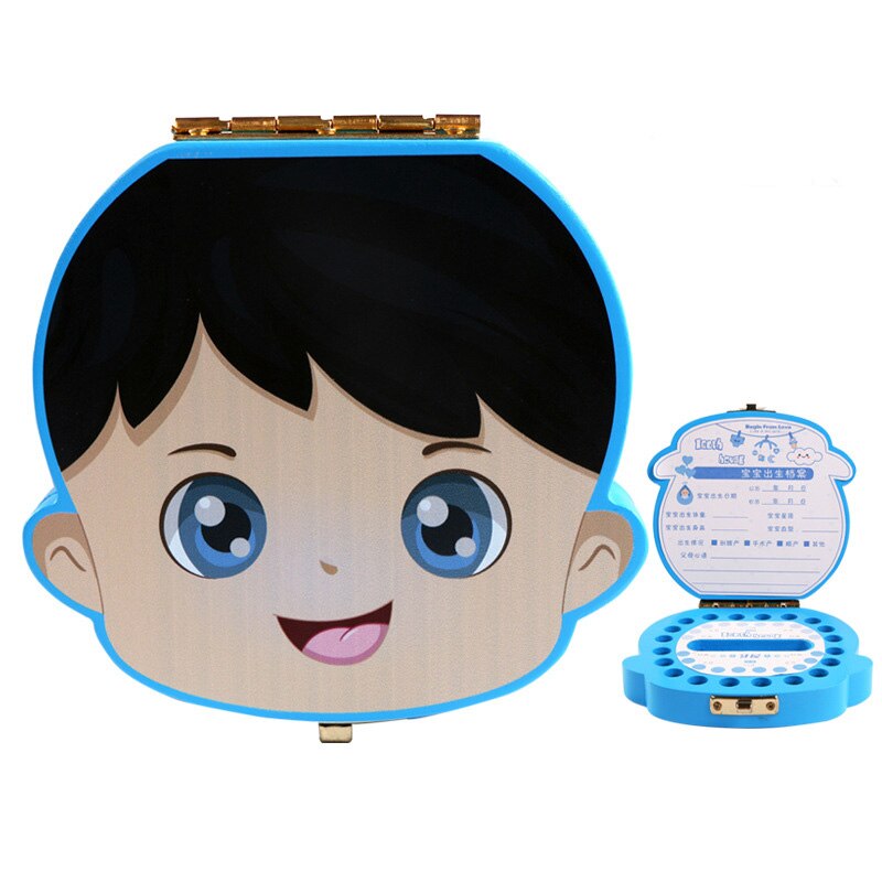 Baby Houten Tand Doos Spaans Engels Kids Organizer Opbergdoos Baby Baby Jongen Meisje Melk Tanden Lanugo Navelstreng Collectebus: Spain Boy