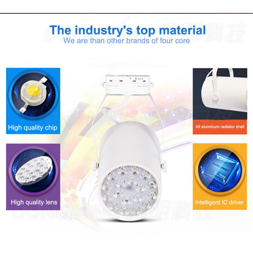 4 stks/partij 5 w spoor licht led spotlight Wit/Zwart 500LM 110 V 220 V aluminium rail led track lamp winkel woondecoratie