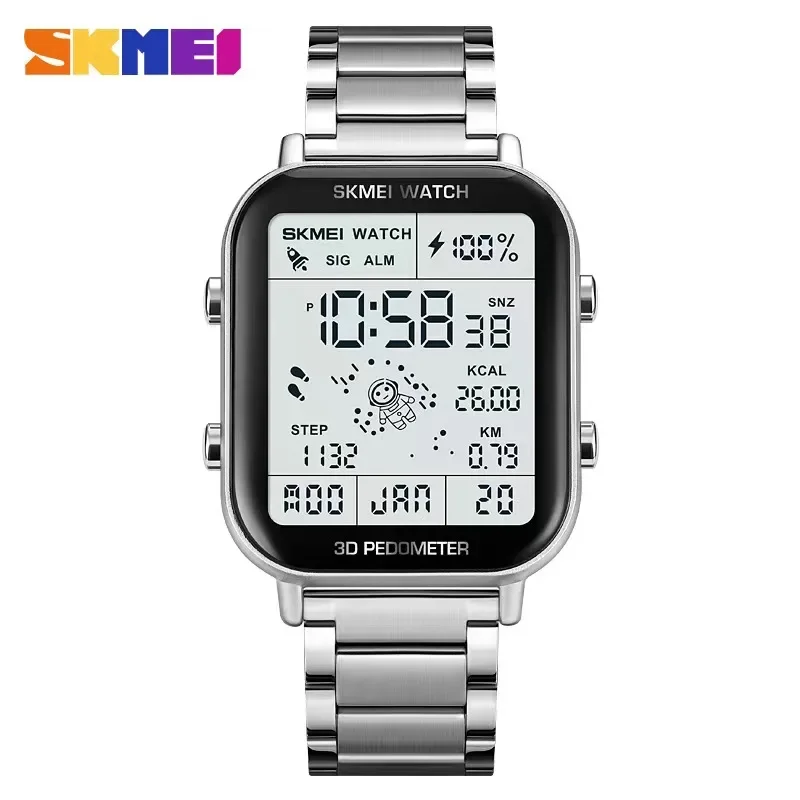 Skmei Mannen Stop Watch Countdown Polshorloge Kalender Klok Reloj Hombre Sport Stappenteller Calorieberekening Digitale Horloges 1888
