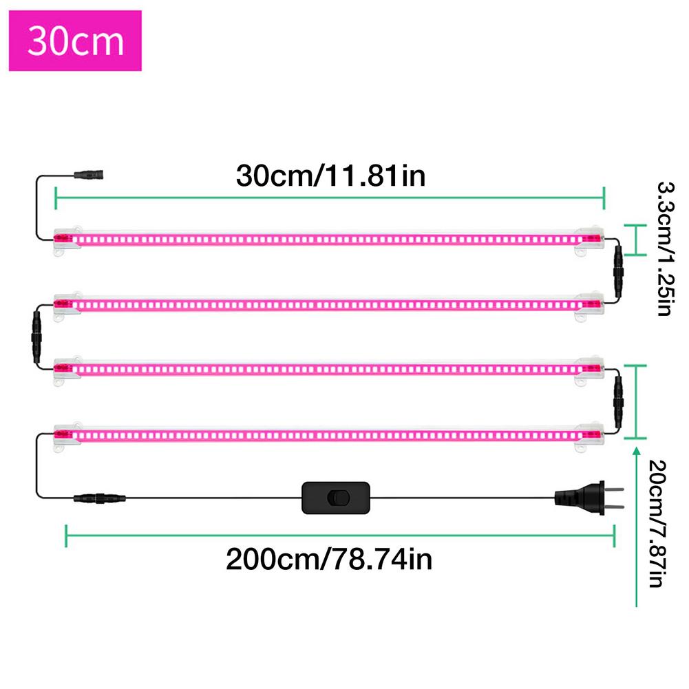 Lámparas de crecimiento de luces para plantas, tira de luz Led de espectro completo para interiores, conectar en SeriesMax, lámpara de plantas de 12 LED para jardinería y Succul