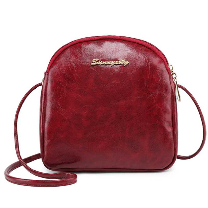 DONLEE QUEEN Shell Women Messenger Bags Cross Body Bag PU Leather Solid Vintage Mini Female Shoulder Casual Bag: Red