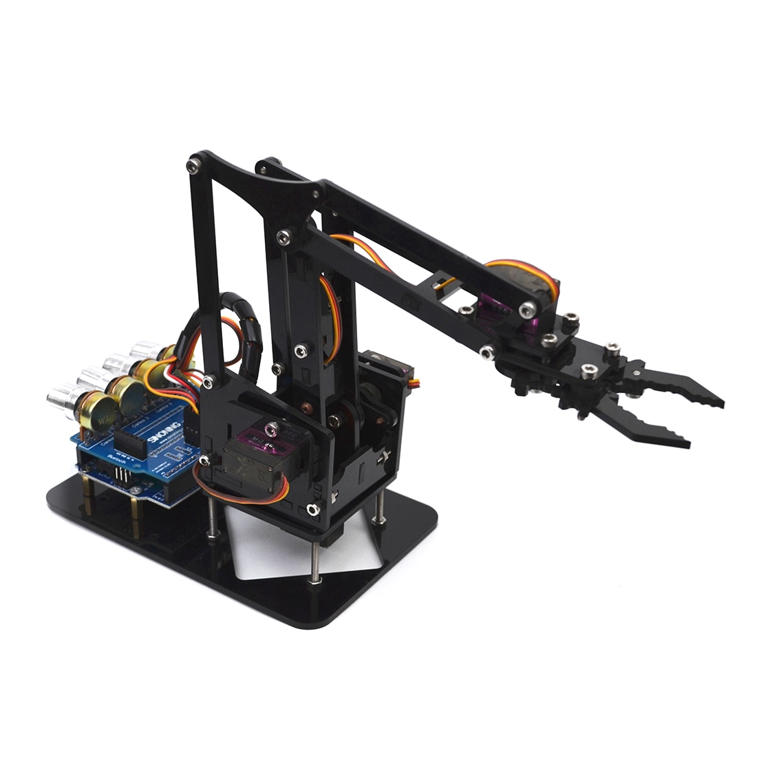 Diy Acryl Robot Arm Robot Klauw Voor Arduino Kit 4DOF Mechanische Grab Manipulator Programmeerbare Speelgoed