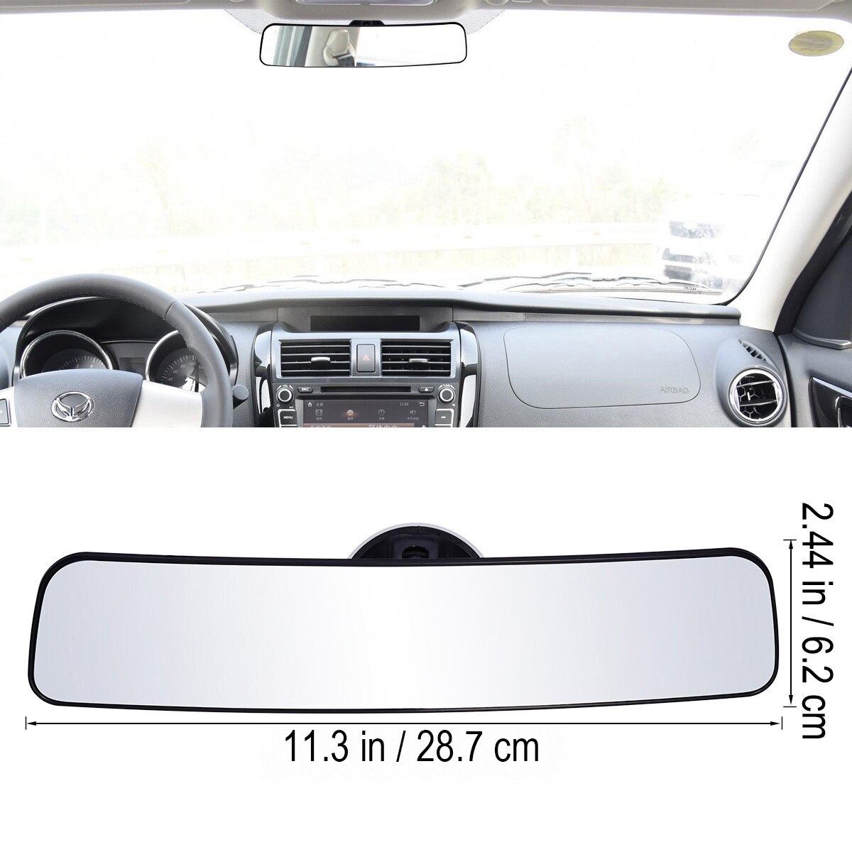 Panoramic Rear View Mirror Universal Wide Angle Rear View Mirror With Suction Car Interior Rearviewing Mirror