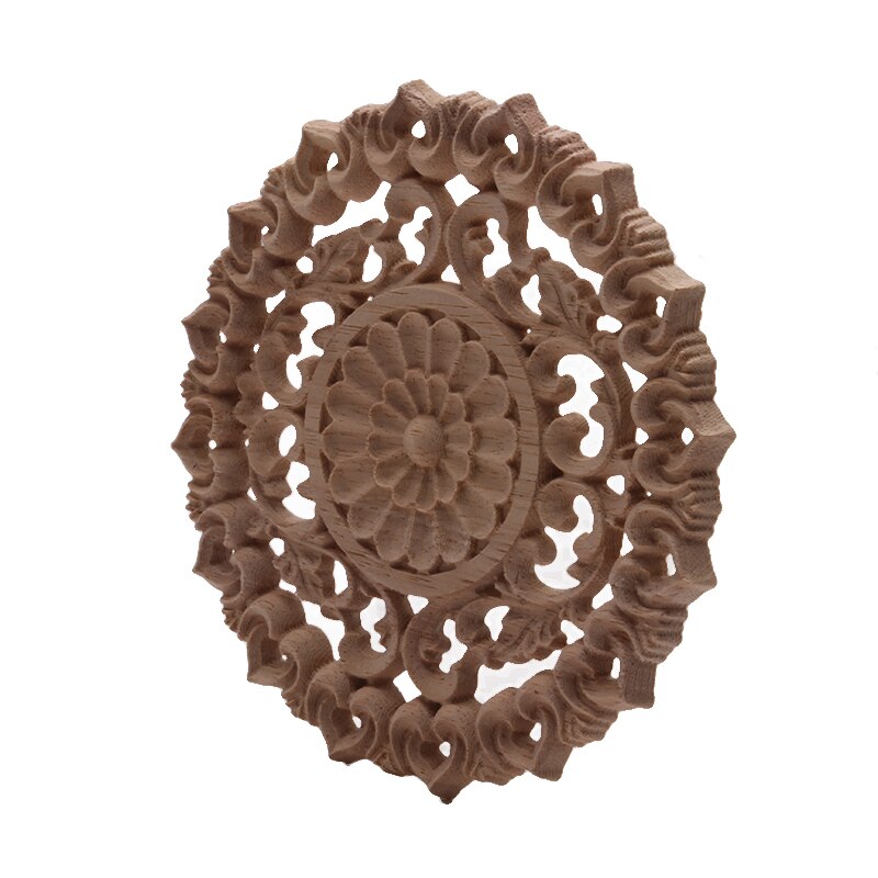 Wood Decal Furniture Decoration Accessories Wood Applique Flower Wood Decal Antique Exquisite Long Flower Wooden Window