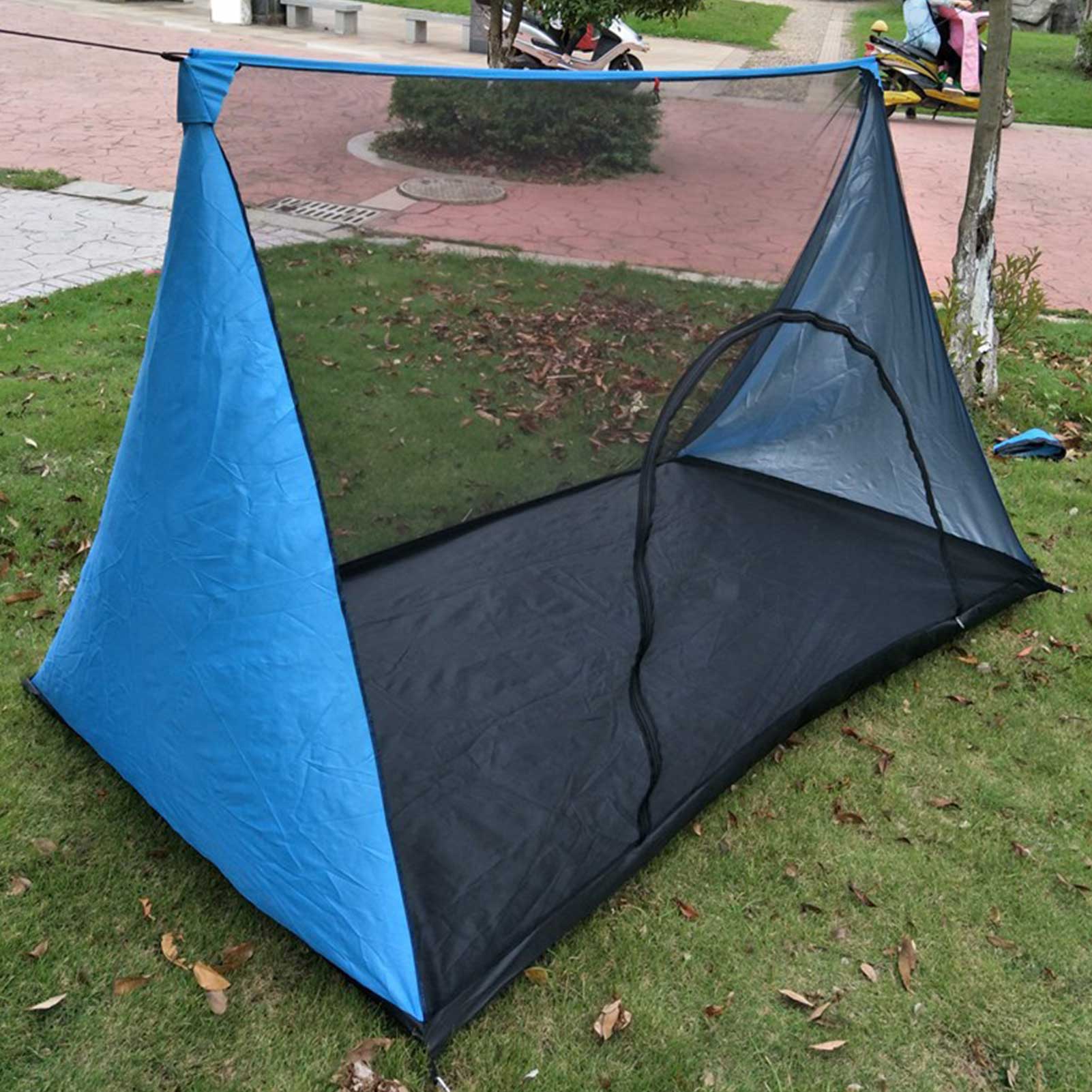 Outdoor Camping Anti-Mosquito Tent Portable Mosquito Net with Storage Bags Rodless Mesh Hanging Bed Single for Travel Camping