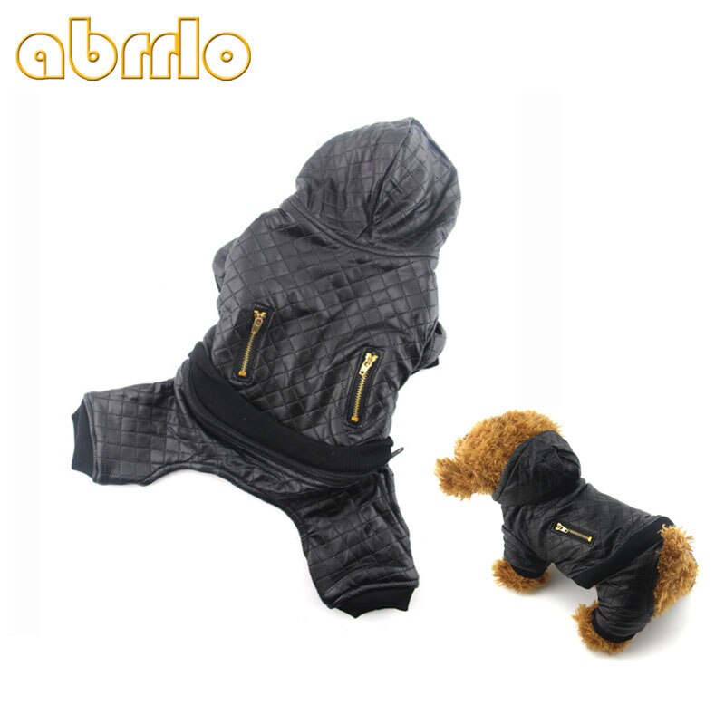 Abrrlo Hond Jumpsuit Winter Warm Lederen Huisdier Kleding Dikke Huisdieren Hoodies Jasje Puppy Bulldog Pug Hoodies Voor Honden S-XL