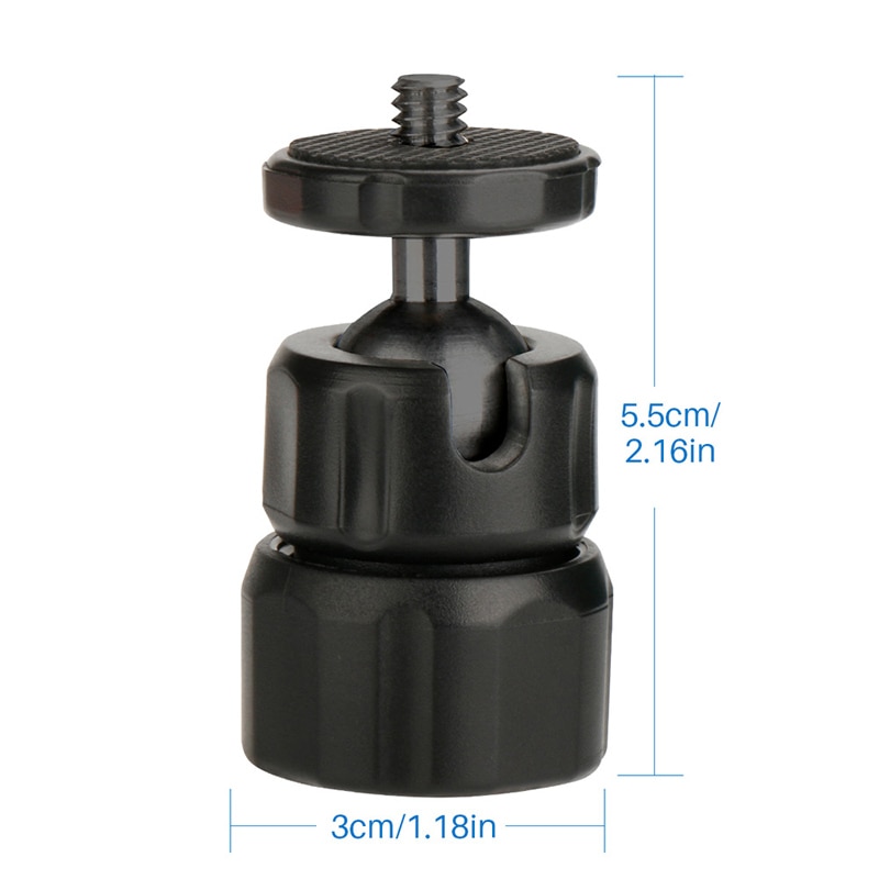 Mini rótula de bola de trípode con Base de rosca de tornillo de 1/4 pulgadas para videocámara DSLR EM88