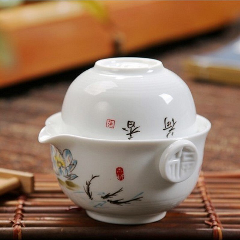Ensemble de thé comprenant 1 Pot 1 tasse, gaiwan de , bouilloire et tasse à thé belle et facile, bouilloire de voyage,: HeXiang