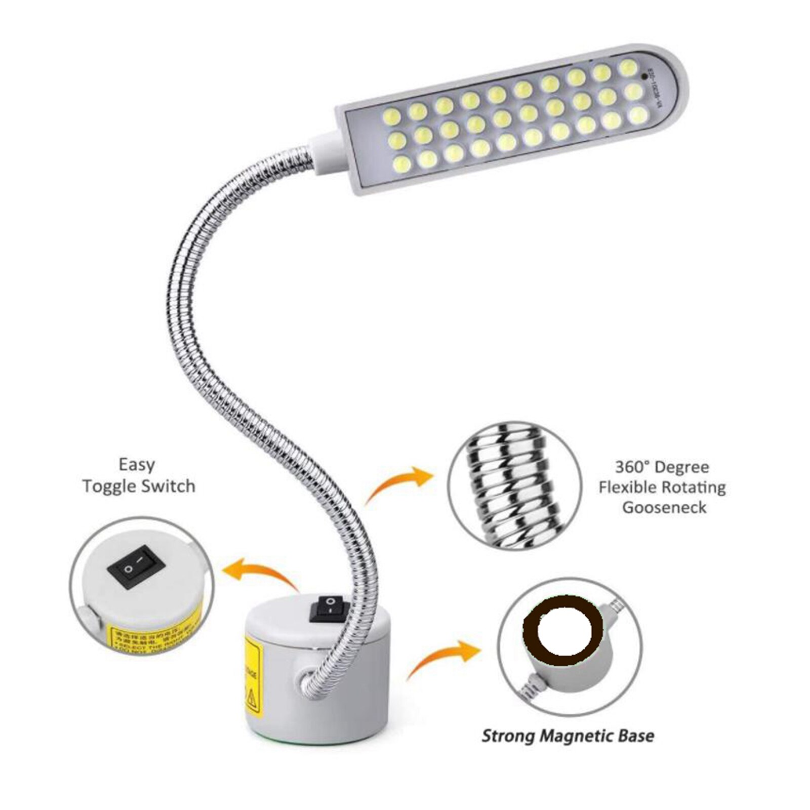 220v industribelysningsbord superljuslampa led dagsljus syljus arbetslampa för hem med 30 led för symaskinslampa