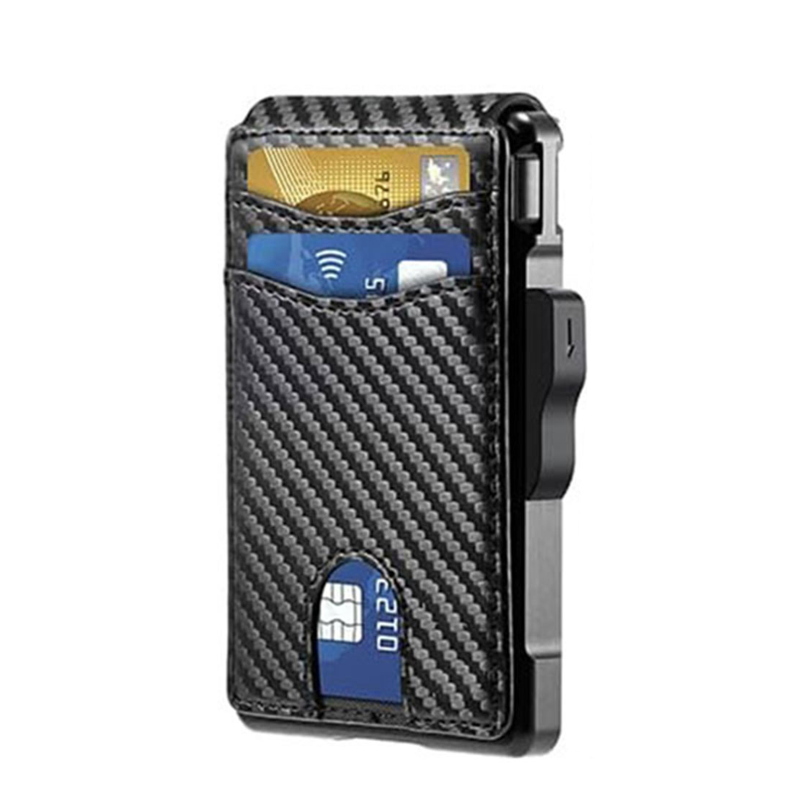Anti RFID Credit Card Holder Wallets for Men Slim Thin Men Wallet Luxury Bank id Cardholder Case Minimalist Wallet Cartera Black: Default Title