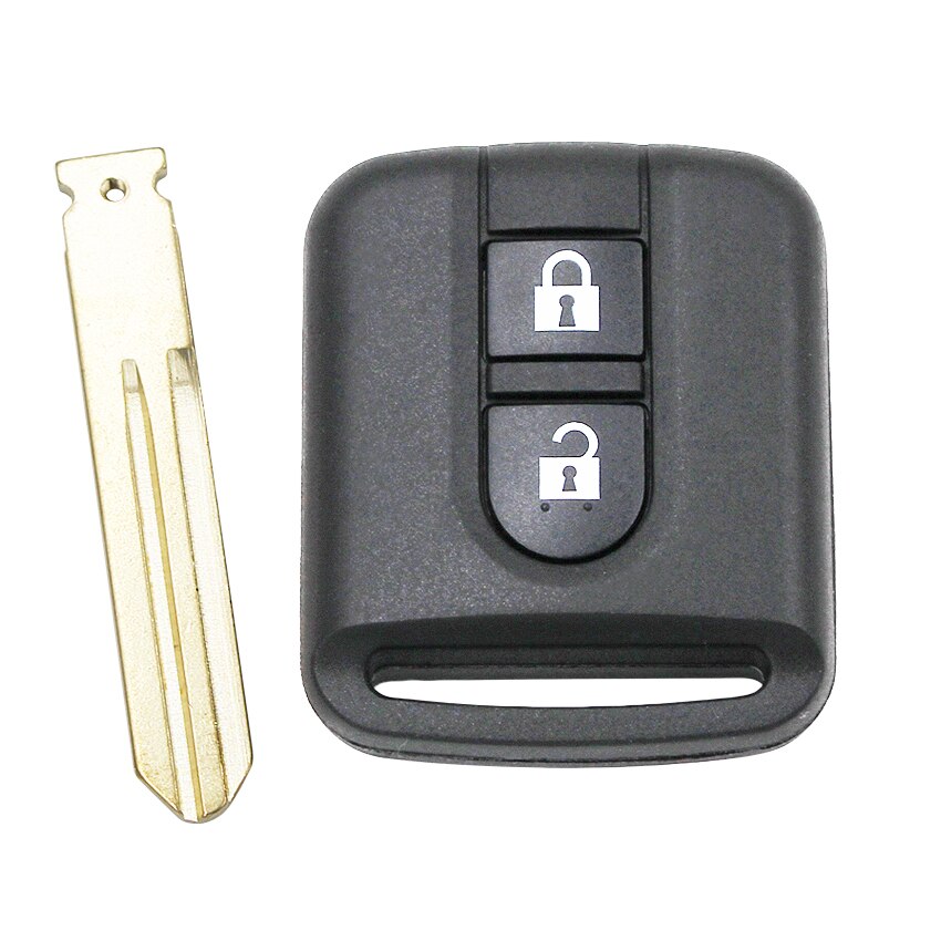10 unids/lote 2 botones funda inteligente para llave de coche sin cortar para Nissan x-trail Micra K12 Qashqai Navara Almera Cargo Primera