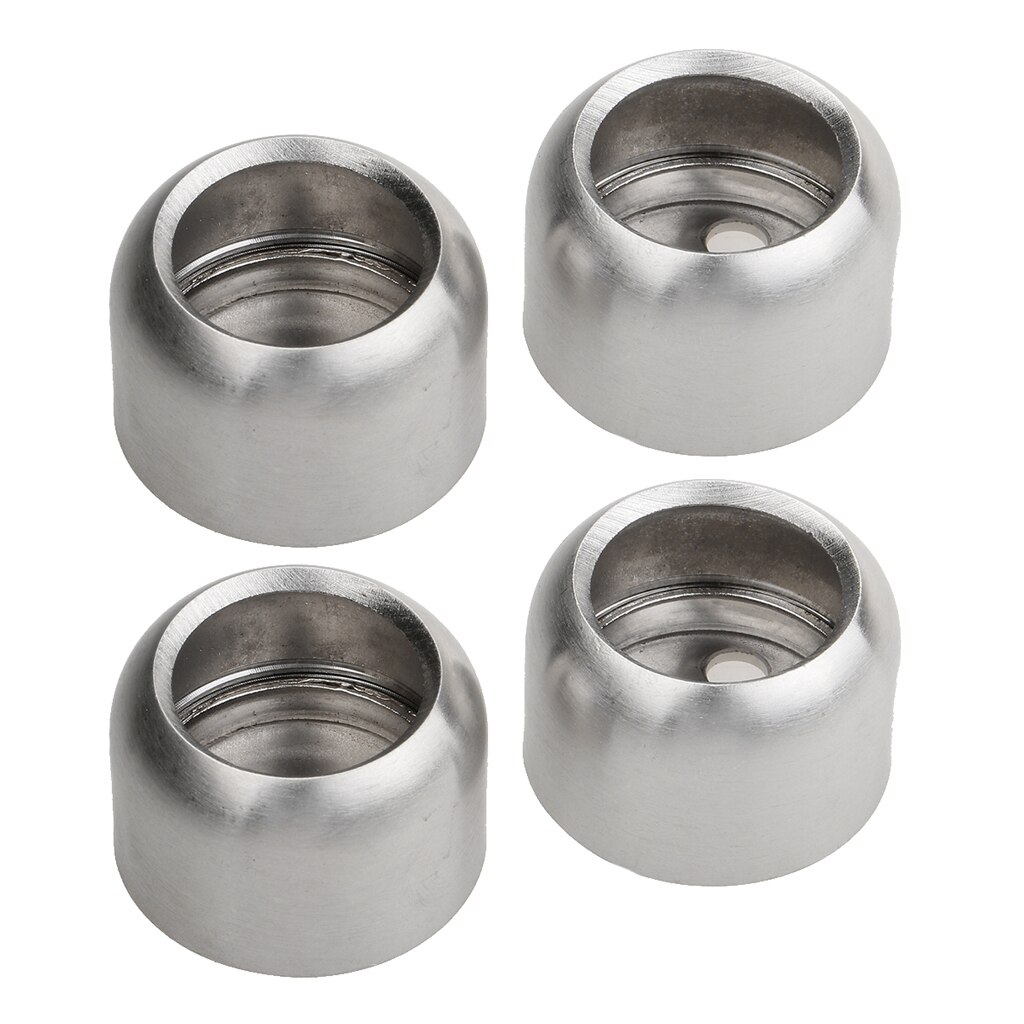 4x Schrank Rohr Halterung Hängen Schiene Flansch Stange Ende Unterstützung, 19mm Dia