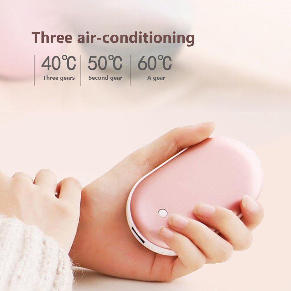 5200mAh 5V Cute USB Rechargeable Portable Battery LED Electric Hand Warmer Heater Travel Home Mini Pocket Warmer